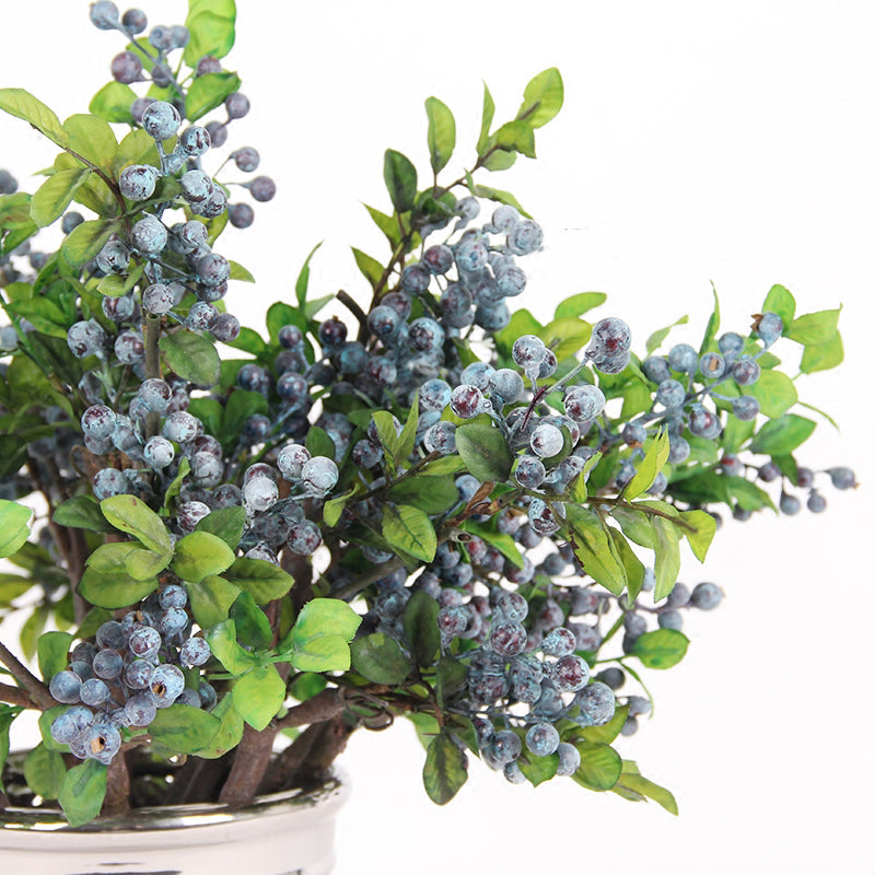 Artificial Berry Stem in Blue 18" Tall