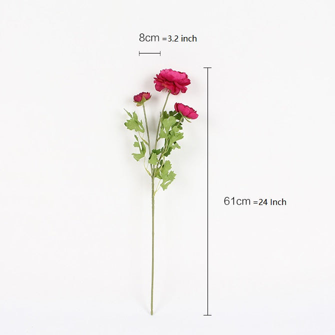 Silk Buttercup Stem in Light Pink and Rose Pink 24" Tall