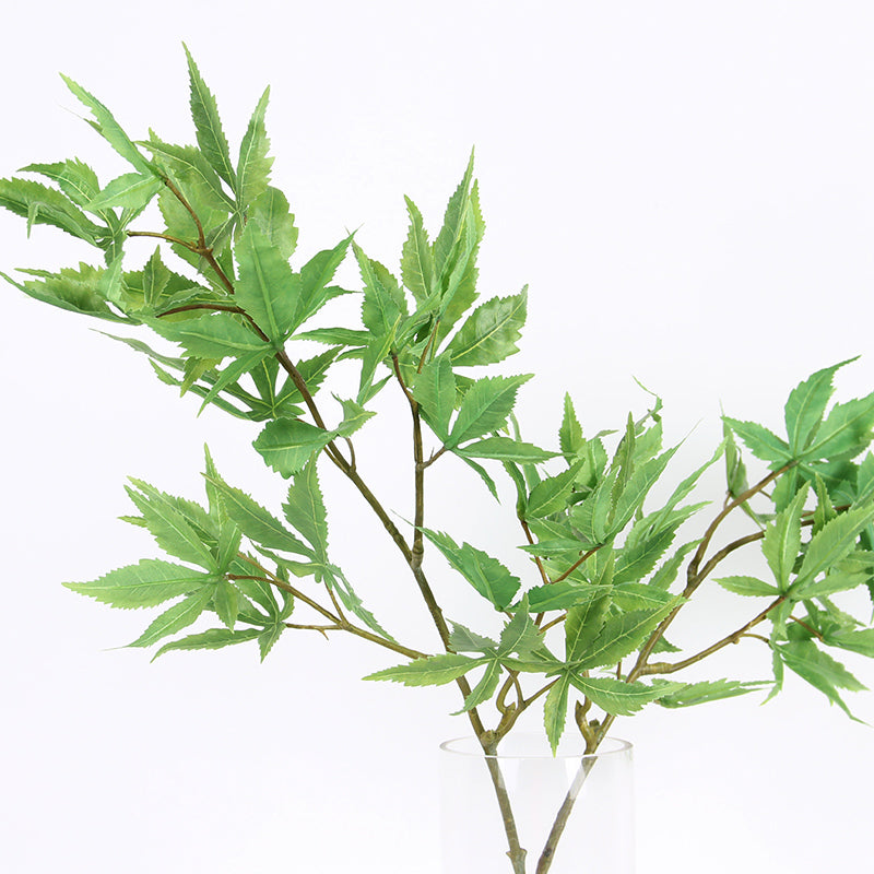 Artificial Green Maple Leaf Stem 29" Tall