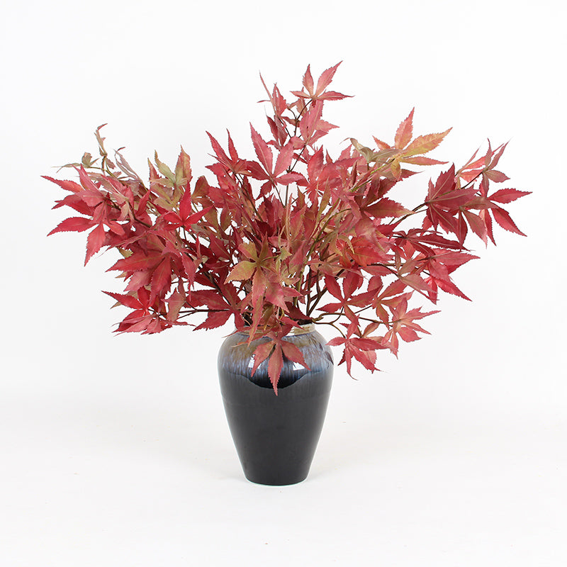 Artificial Red Maple Leaf Stem 29" Tall