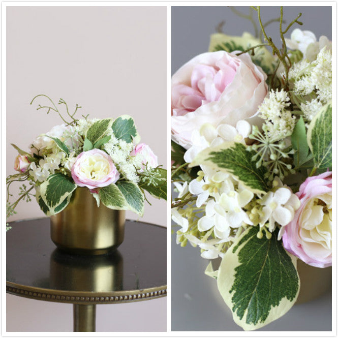 Greenery Leaves with Roses Floral Arrangement 