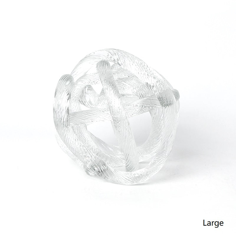 Hand Blown White Glass Decorative Ball