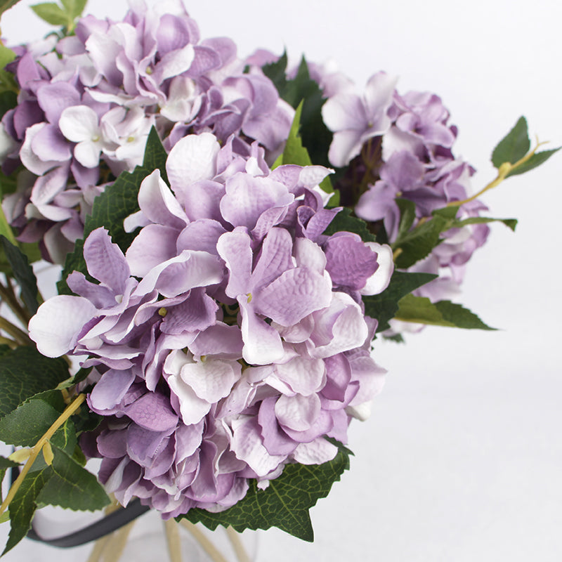 Silk Hydrangea Stem in Light Purple 18" Tall