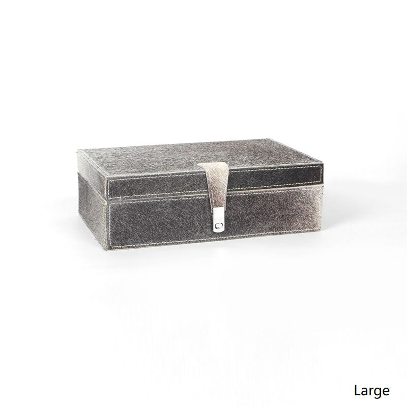 Silver Fur Fabric Jewelry Box