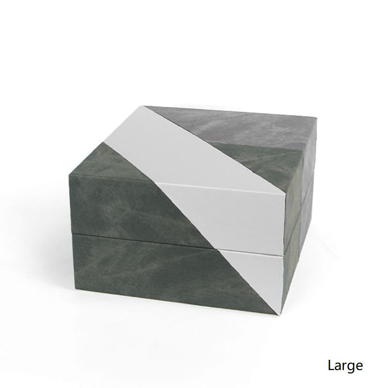 Modern Trio Color Square Box Decorative Leather Box