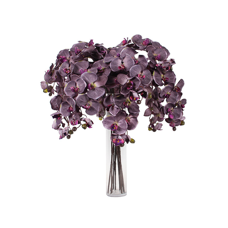 Silk Butterfly Orchid Stem in Dark Purple 37" Tall