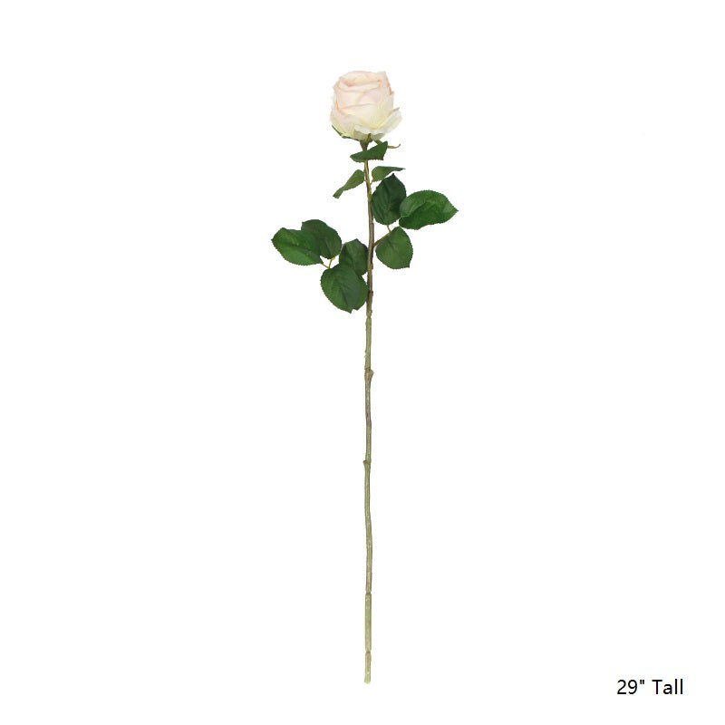Silk Single Rose Bloom Stem 29" Tall