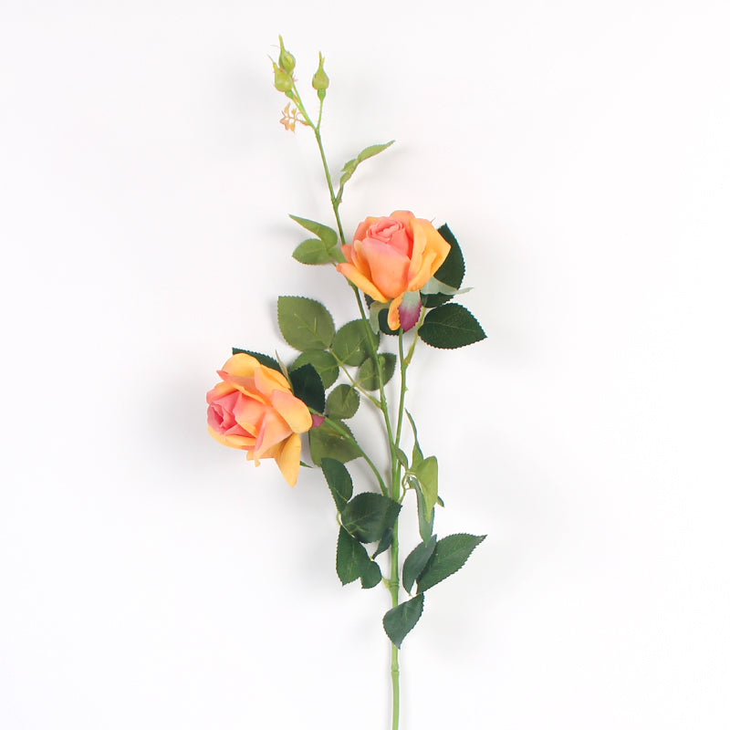 Real Touch Rose Bloom Stem in Orange 37" Tall