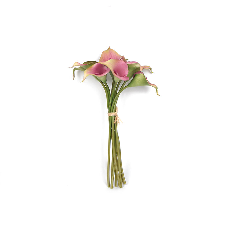 Real Touch 9 Calla Lily Bouquet in Pink 13" Tall