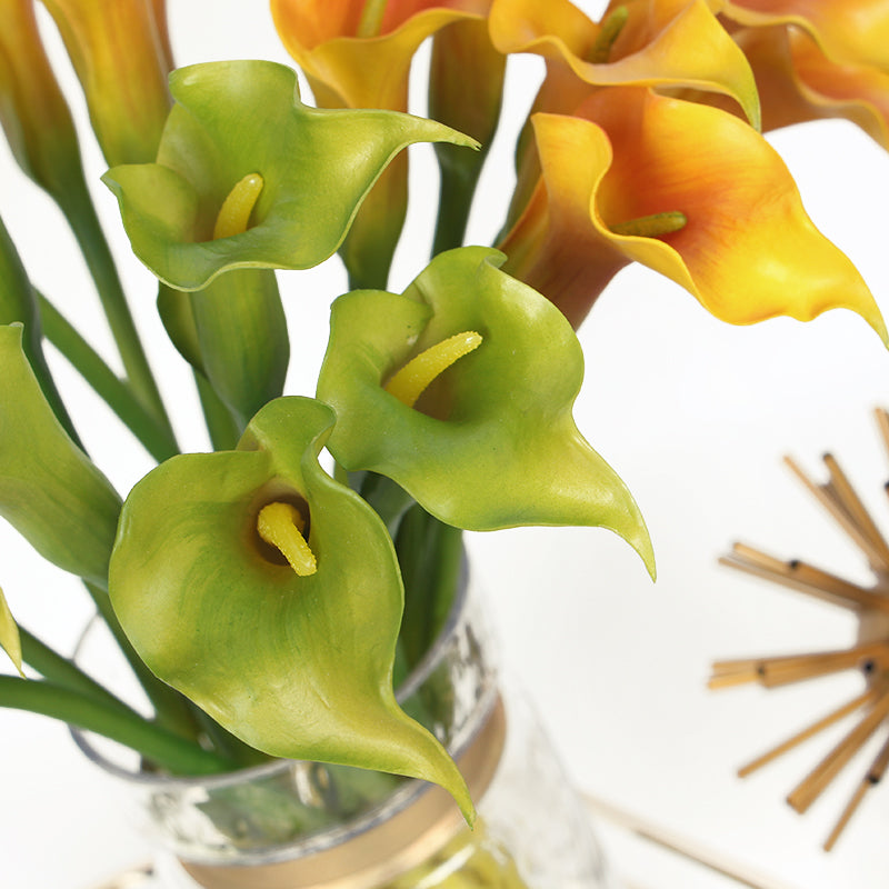 Real Touch Calla Lily in Green and Yellow 16" Tall