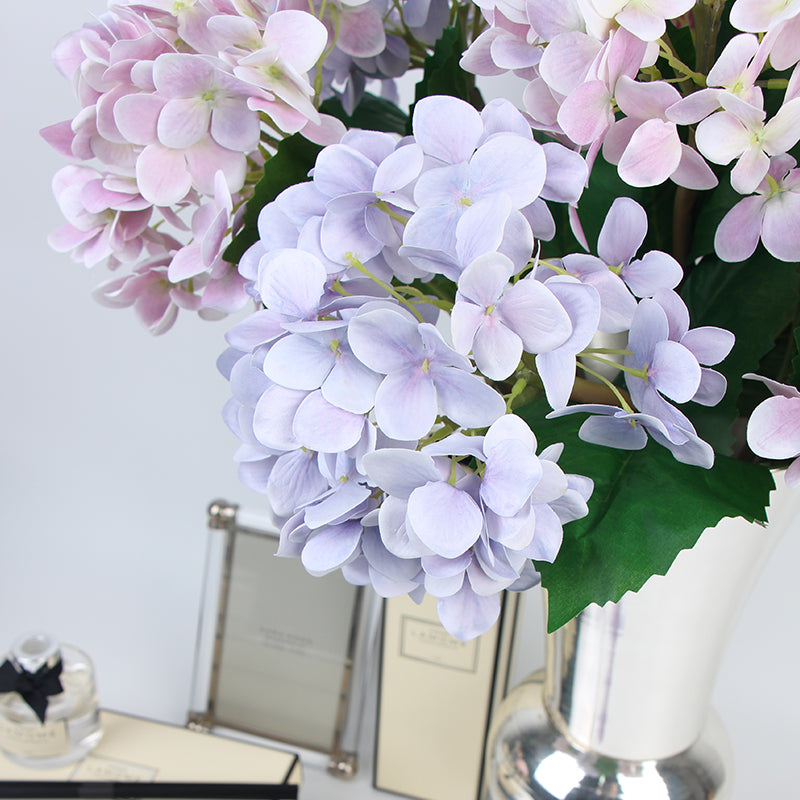 Real Touch Hydrangea Stem in Light Purple and Light Pink 24" Tall