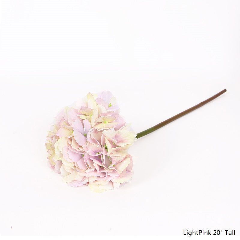 Silk Hydrangea Stem in Light Pink and Rose Pink 20" Tall