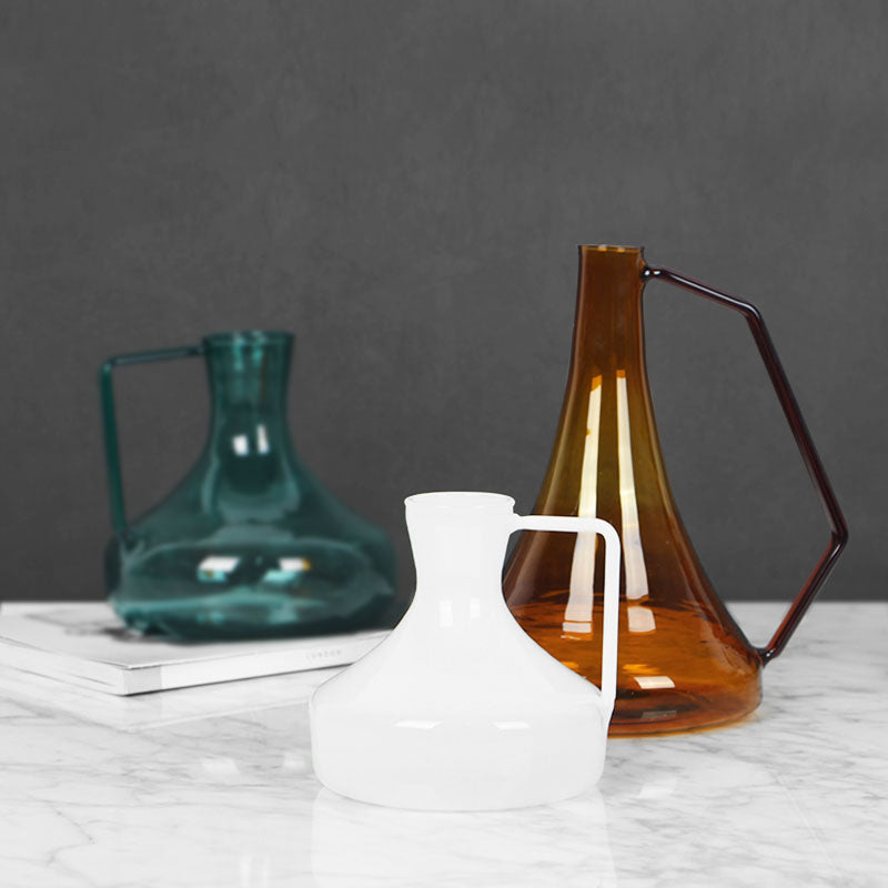 Gold Metallic Line Glass Vase and Bucket Style Vase