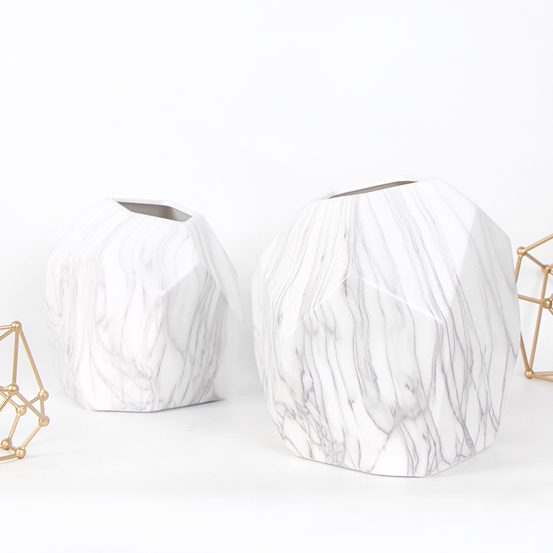Marble Pattern Irregular Shape Ceramic Vase