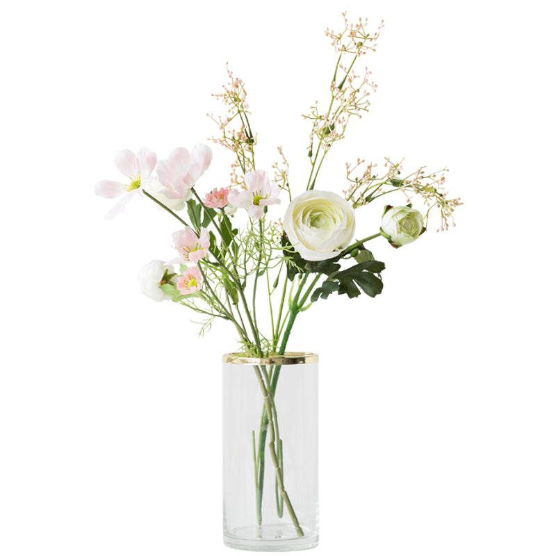 Fresh Summer Flowers in Glass Vase